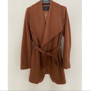 Tahari Wool oversized collar wrap coat size S